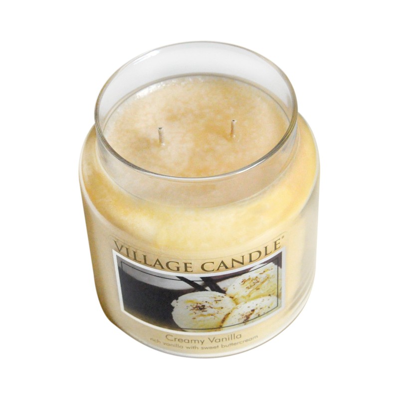 Village Candle Creamy Vanilla 16 oz Glass Jar Scented Candle,