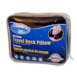 Cloudz Inflatable Neck Pillow & Travel Case (Black)