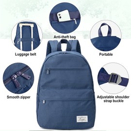 HASAGEI Backpack Men Women School Backpacks for 15.6 Inch Laptop, Compartment Daypack, Modern Waterproof Casual Large Backpack, Teenager School Bag Hiking Backpack for School Work Travel