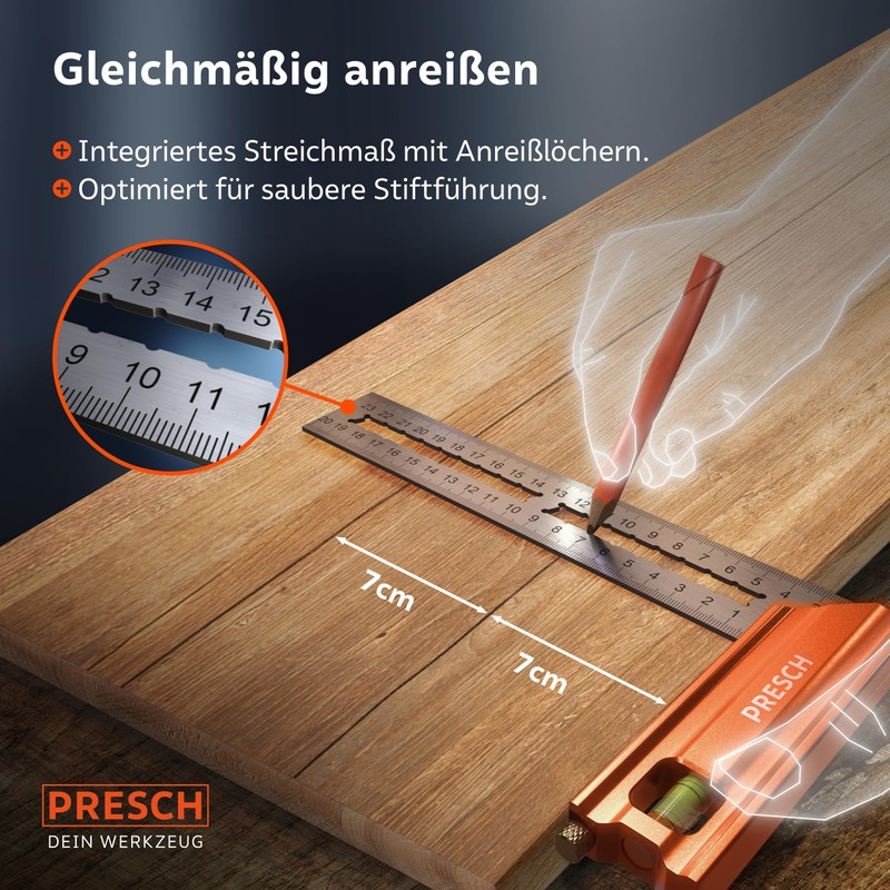 Presch Try Square 200 mm – Highly Precise & Rustproof