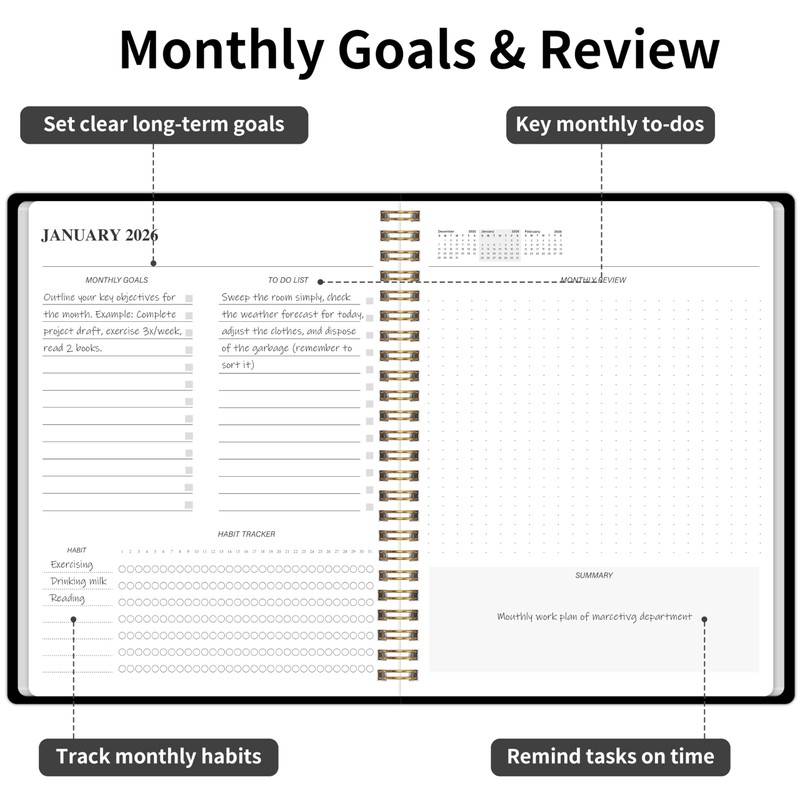 KMQOY Monthly Planner 2026-2027, 2026 Calendar 24 Months Planner, Jan