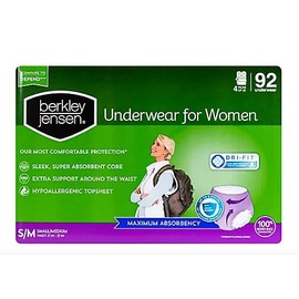 Berkley Jensen Incontinence Underwear for Women with Maximum Absorbency, Size S/M, 92 ct.