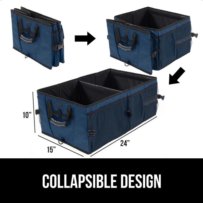 GORILLA GRIP Large Capacity Sturdy Trunk Storage Organizer, Slip and