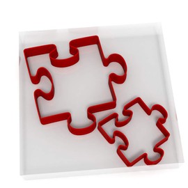 Jigsaw Piece Set of 2 Value Cookie/Fondant Cutters Pair 5CM + 8CM