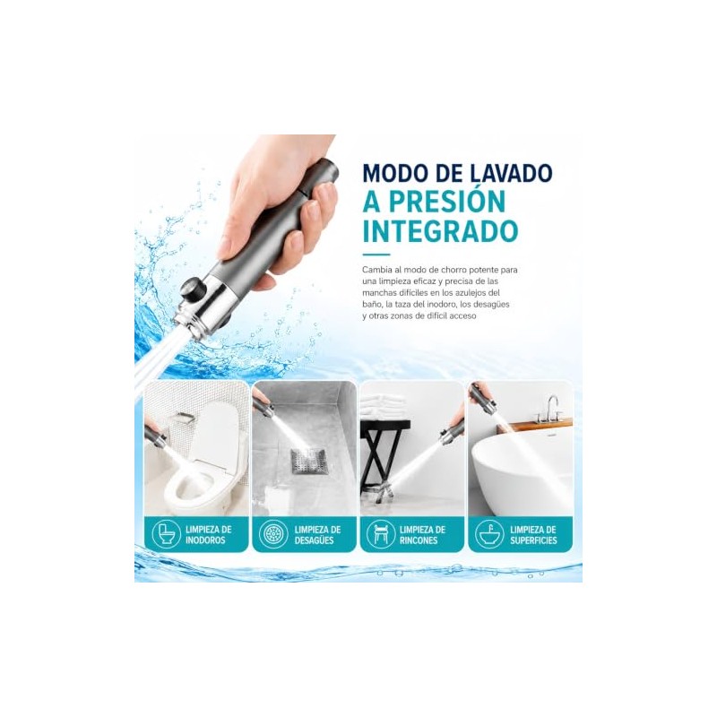 Cabezal de Ducha de Mano Con Filtro y Interruptor, Alta