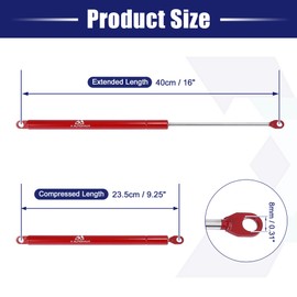 X AUTOHAUX 16 Inch 196N/44Lbs Gas Struts Shocks Lift Supports Lid Stay Red Car RV Window Lift Support