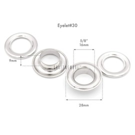 CRAFTMEMORE 50 Pack Aluminium Grommets Eyelets with Washers for Shoes, Bead Cores, Clothes, Leather, Canvas (5/8" (16mm))