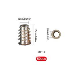 YIXISI 120 PCS Zinc Alloy Hex Socket Screw-in Nuts Kit, Furniture Hex Socket Screw Inserts Threaded Insert Nuts M4 / M5 / M6 / M8 / M10, for Wood Furniture