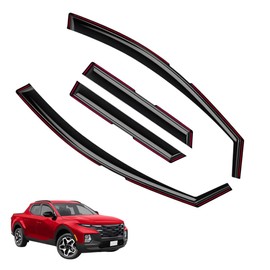 in-Channel Window Visors Rain Guards FIT Hyundai Santa Cruz 2022-2025 (2022-2025) – 4-Piece in-Channel Dark-Smoke Polycarbonate Vent Deflectors