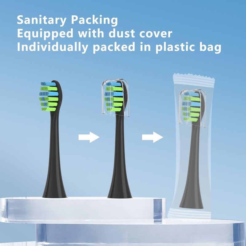Replacement Toothbrush Heads with Covers for 7am2m AM101/AM105 Electric Toothbrush,10