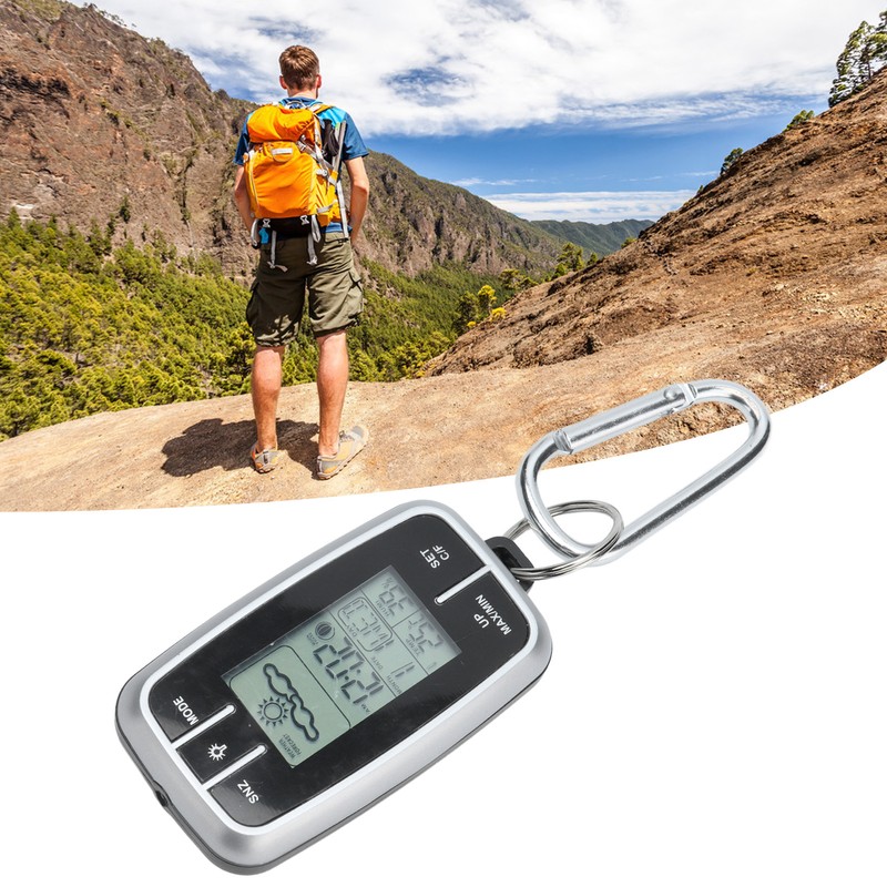 Mini Multifunction Compass Weather Station Mountaineering Watch Thermo Hygrometer Backlight