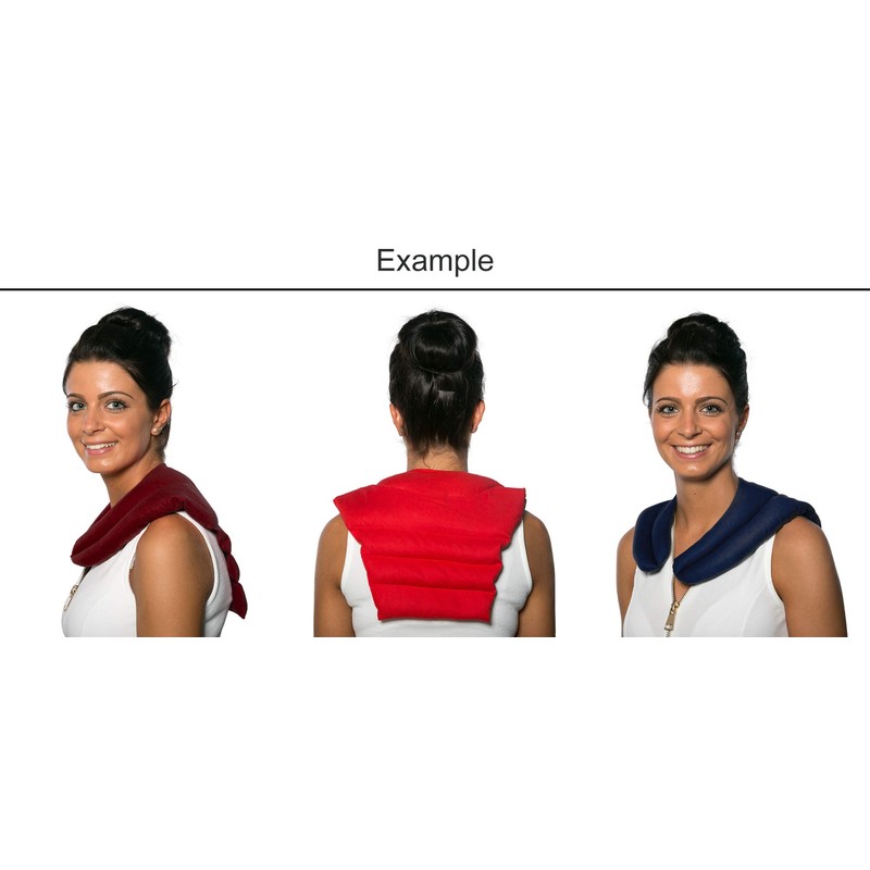 Neck Pillow with Back Panel Flannel Checked Blue Cherry Stone