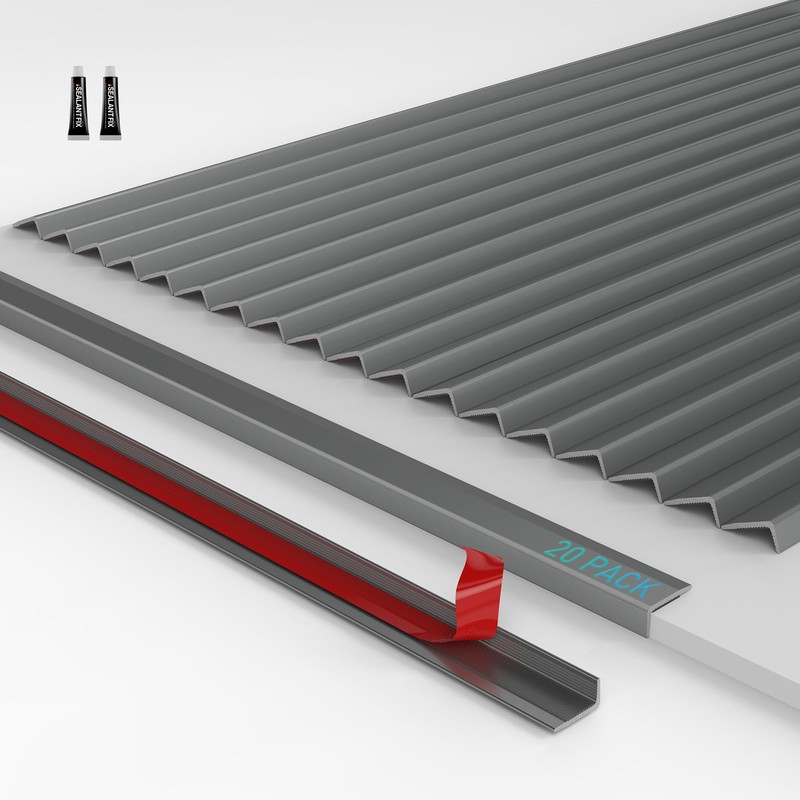 FCSOTSPS 20Pack Tile Edge Trim,12''x0.4'' Peel and Stick Aluminum Backsplash