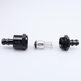 AC PERFORMANCE 1/2" Barb Non Return Inline Push On One Way Check Valve, Black Aluminum