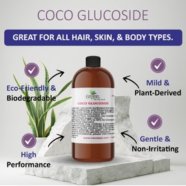 Dr Joe Lab Coco Glucoside Natural Surfactant - Surfactants for Soap Making, Coco Glucoside, DIY Shower Gel, Skin Care, Body and Face Wash, Plant Derived, Natural - 32 Oz