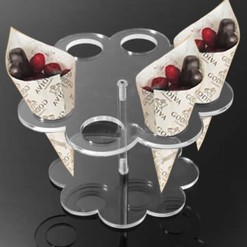 LUOEM 8 Holes Acrylic Ice Cream Cone Storage Stand