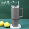 40oz Stainless Steel Vacuum Insulation Water Mug with Handle Straw