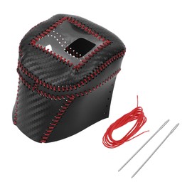 VekAuto 1 Set Gear Shift Knob Cover for Nissan Rogue 2021-2024 Anti-Slip Faux Leather Black Carbon Fiber Black Red Stick Shifting Handle Protector