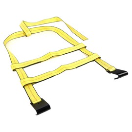 SCITOO Car Tire Basket Straps Yellow Adjustable Wheel Net with Flat Hooks Fits Tow Dolly, 1 Set