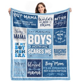 Boy Mom Gifts Blanket - Mom Birthday Gifts from Son - Christmas Mothers Day Boy Mom Gifts Ideas - World Best Mom Gifts for Boy Mama Valentines Day - Soft Flannel Blanket Gifts for Mama from Son