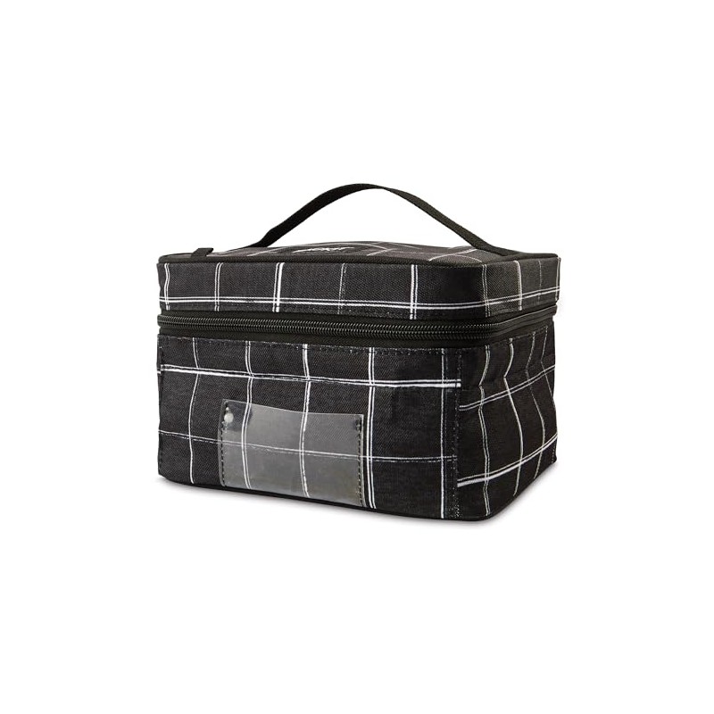 PackIt Freezable Bottle Cooler for Breastmilk and Formula, Black Grid,