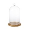 Lights4fun Regular Glass Cloche Bell Jar Display Dome with Wooden