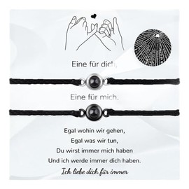 SUNSH Partner Bracelets Couple Bracelets Couples Gifts Projection The 100 Languages of I Love You Matching Couple Bracelet For Lovers Bracelet Gift Valentine's Day Birthday Anniversary, Stainless