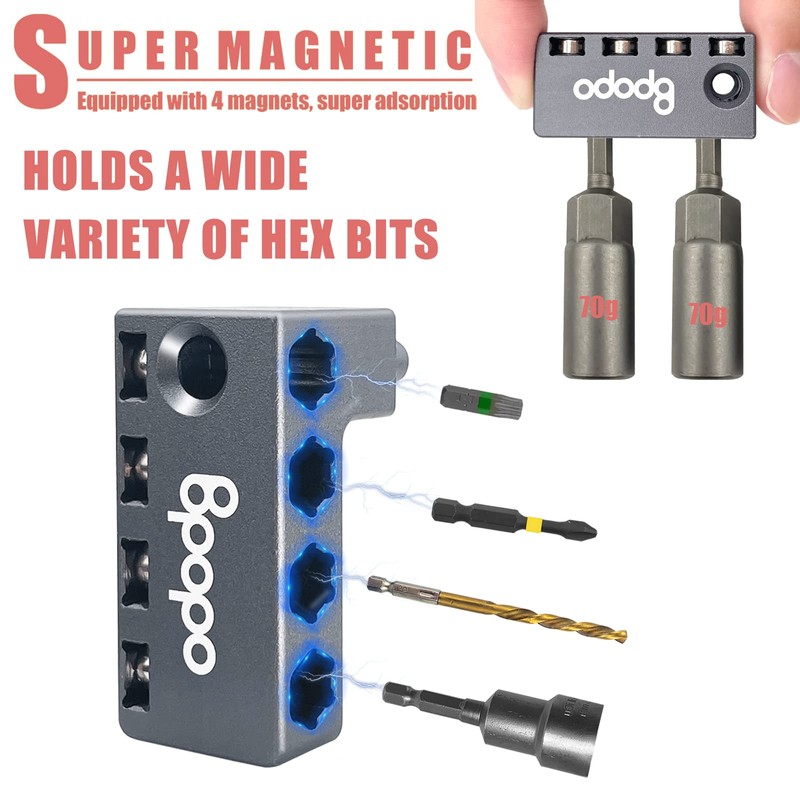 [Upgraded Widen] Aluminum Magnetic 1/4-Inch Hex Bits Holders Fit for