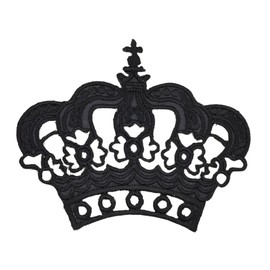 Crown Black Princess Iron-On or Sew On Patch for Clothes Embroidered Iron-On Patch Applique Patch Size 8.0 x 6.5 cm