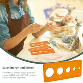 PH PandaHall 6pcs Auxiliary Tool for Attaching Safety Eyes and Washers Orange Safety Eyes Insertion Tool Amigurumi Craft Eyes Tool Eyeball Gauge Board for Crochet Stuffed Animal Eyes 6/10/15/20/25mm