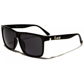 LOCS Sunglasses Retro Gangster Style  Plastic Frame Mirror Lenses Sport For Men. - Black(Dark Lens)