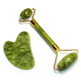 Okmi Facial Massager Face Jade Roller Green Ok / 옥미 얼굴마사지기 페이스 제이드롤러 그린 옥