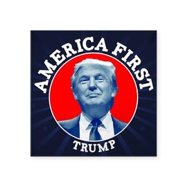 CafePress Trump America First Calendar Sticker Square Bumper Sticker Car Decal