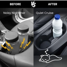 MAGOTURE Cup Holder Insert for Toyota Highlander 2014-2021 - Includes Anti-Slip Rubber Coaster & Small Bottle Position Limiter - Car Accessory Upgrade Kit