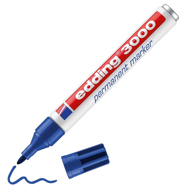 edding 3000 Permanent Markers - Blue - 1 Pen -