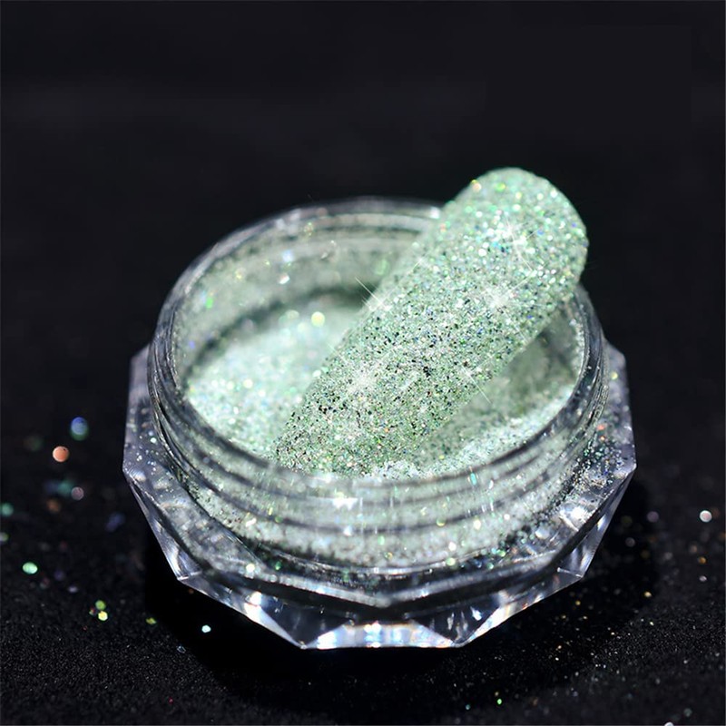 8 Colors Shiny Diamond Nail Powder Aurora Pearl Powder Nail