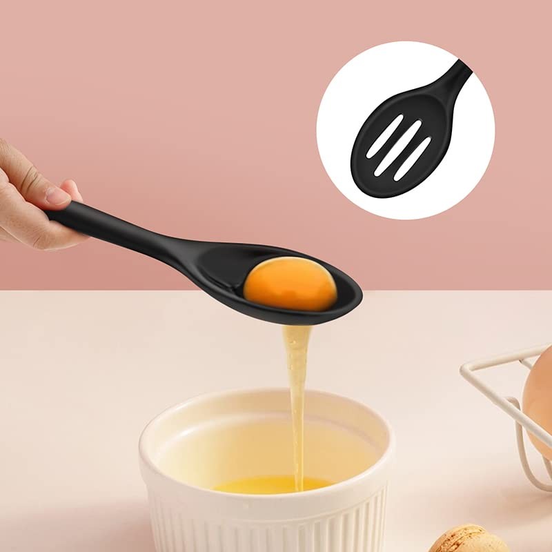 Armrouns 2PCS Silicone Nonstick Spoons, Heat Resistant, BPA Free, Ergonomic,
