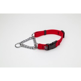 Cetacea Chain Martingale Dog/Pet Collar with Quick Release, X-Small, Red