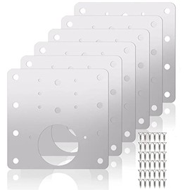 6 Piezas Placa Reparar Bisagras | Kit de Placa de Reparación de Bisagras de Gabinete, Soportes de Reparación de Bisagras, Placa de Fijación de Bisagra Gruesa con Agujero y Tornillos