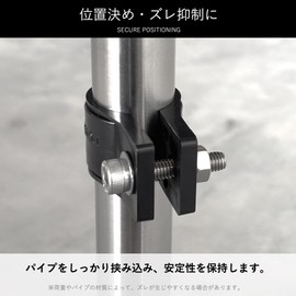 Koei Kasei Resin Pipe Clamp, 0.9 inches (22.2 mm), Fixing Bracket, Stainless Steel Pipe Clip, Hanging Stay, Lightweight, Black, 2 Pieces, KFBS21-2305