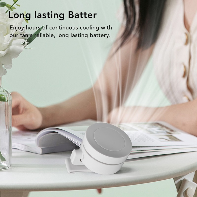 Mini Clip Fan Powerful Wind USB Rechargeable Low Noise Multiuse