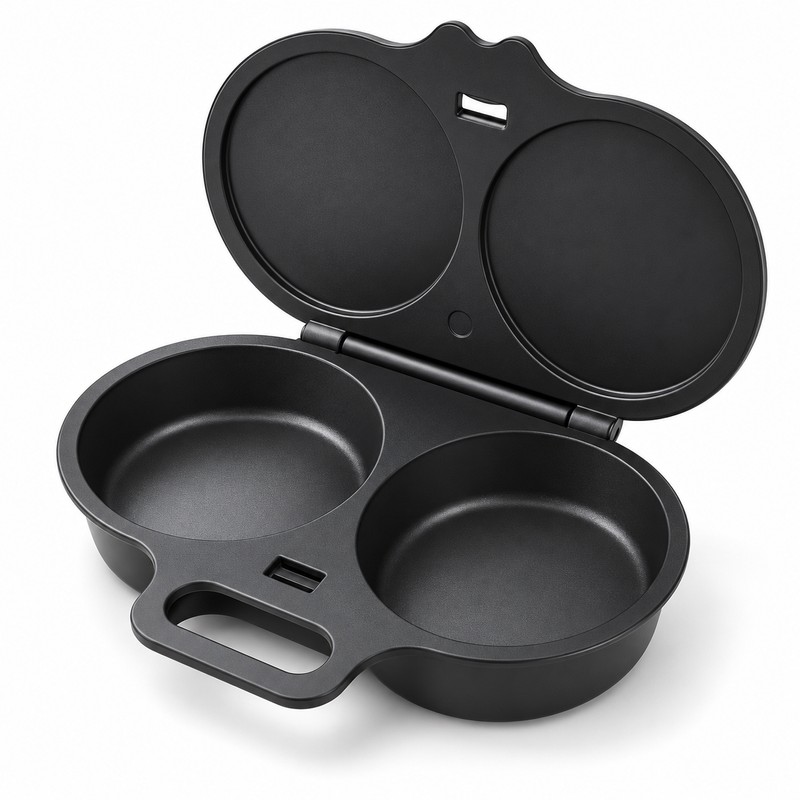 Dual-Cavity Microwave Egg Cooker for Quick Meals – Food-Grade Plastic