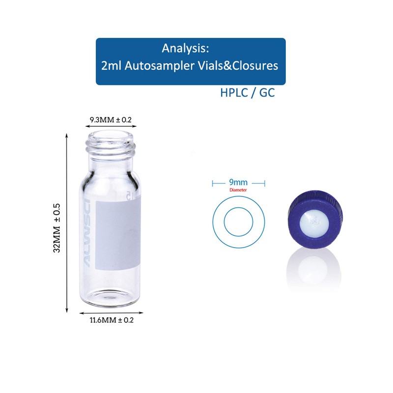 ALWSCI 2 ml Clear Autosampler Vial, HPLC Vial with Writing