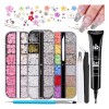 BELLEBO Dijes Para Uñas 3d Pegamento De Gel Kit De