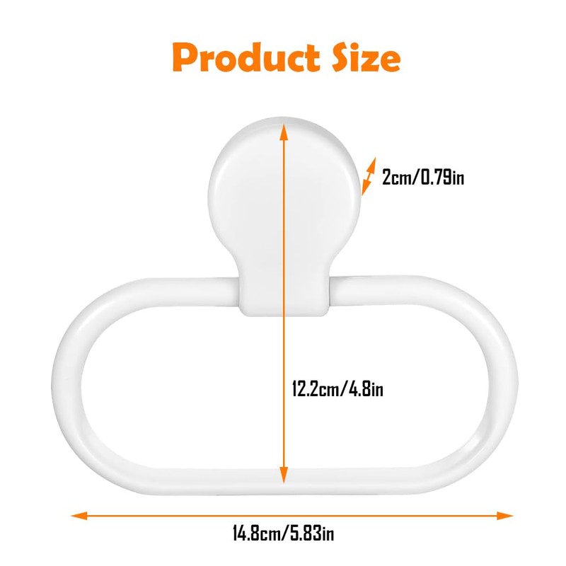 Towel Holder Ring White Towel Plastic Hanger No Dilling Hand