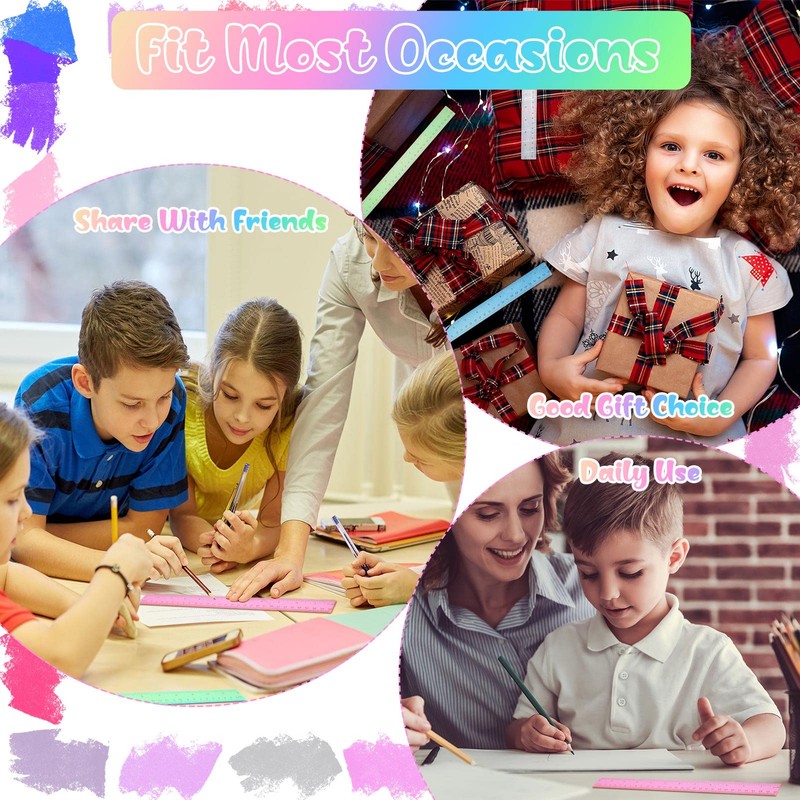 Pinenuts 10Pcs Plastic Ruler 30cm Ruler Multipack Straight Ruler Shatter