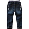 Big Boys Elastic Washed Full Length Stretch Straight Jeans Denim