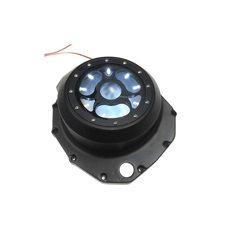 SMT-White LED Black See Through Engine Clutch Cover Compatible With