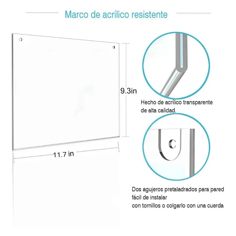 Soporte Horizontal Para Hojas De Cartas Acrílico De 4 Mm,