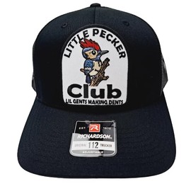 Little Pecker Club Richardson 112 Curved Bill Trucker Mesh Snapback Cap Hat Black Embroidered Patch